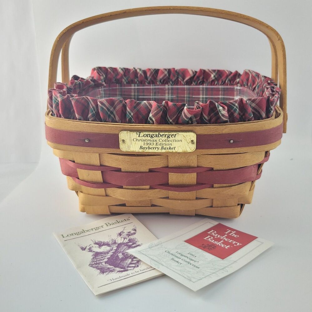 Vintage Longaberger Christmas Collection 1993 Bayberry Basket Liner & Protector